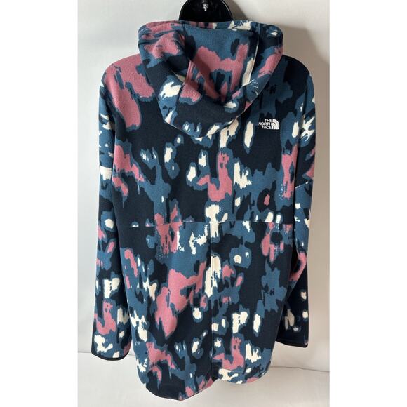 The North Face Woman's TKA Glacier Pullover Hoodie Size Large L Blue Pink Camo - Picture 4 of 6